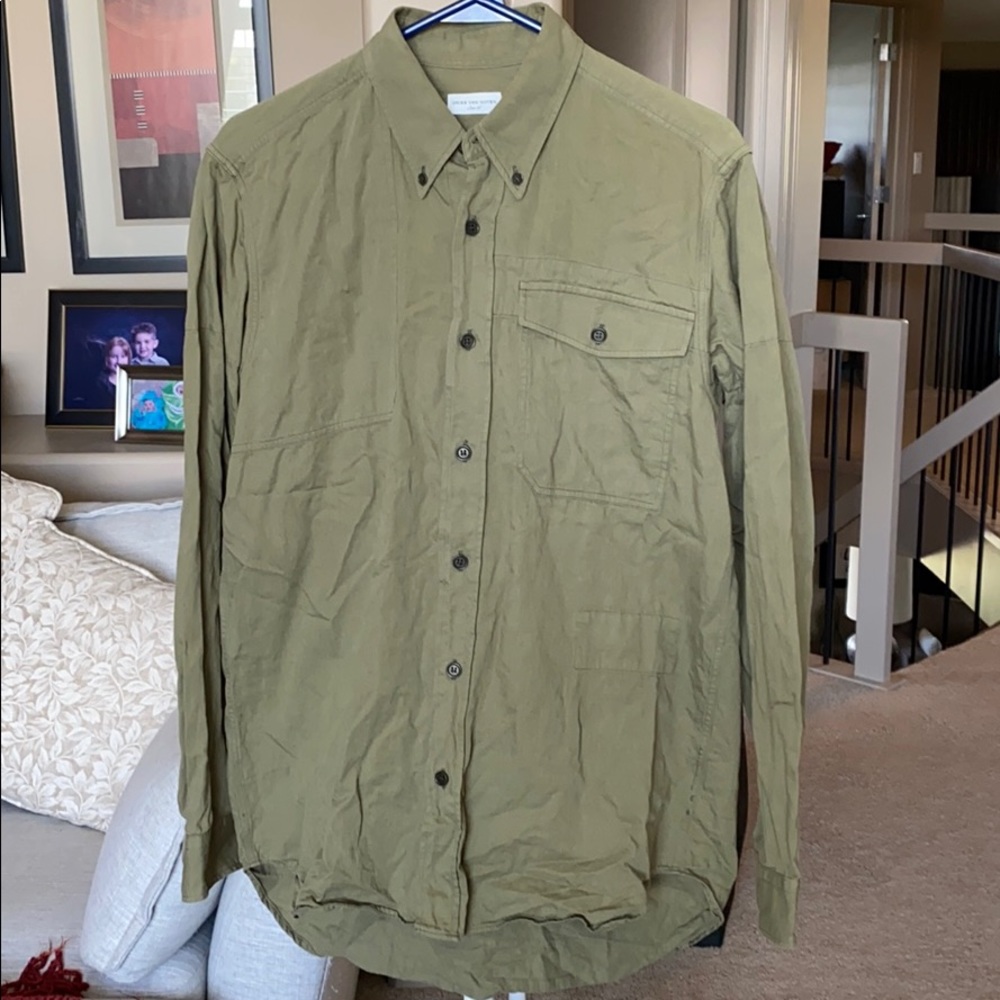 Dries Van Noten Army Green Button Down